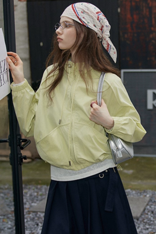 Stand Collar Zip-Up Jacket