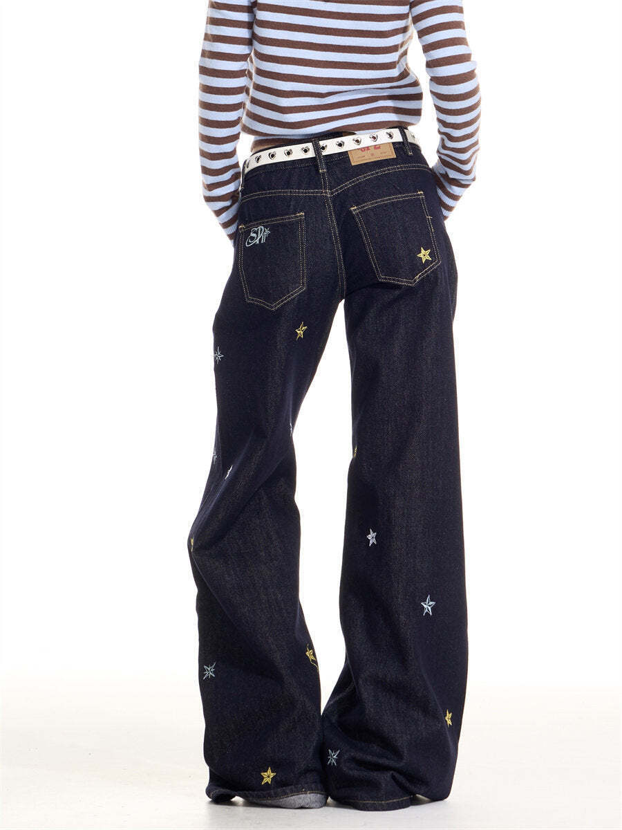Star Embroidery Casual Jeans Star Embroidery Casual Jeans