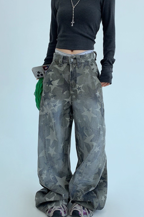 Star Vintage Wide Denim Pants