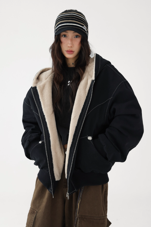 Stitch Fleece Hoodie Jacket