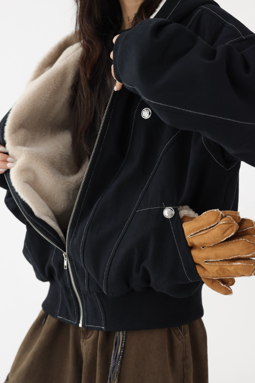 Stitch Fleece Hoodie Jacket