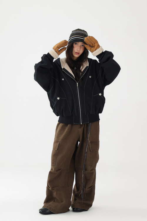 Stitch Fleece Hoodie Jacket