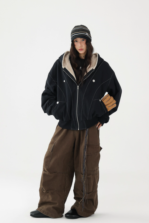 Stitch Fleece Hoodie Jacket