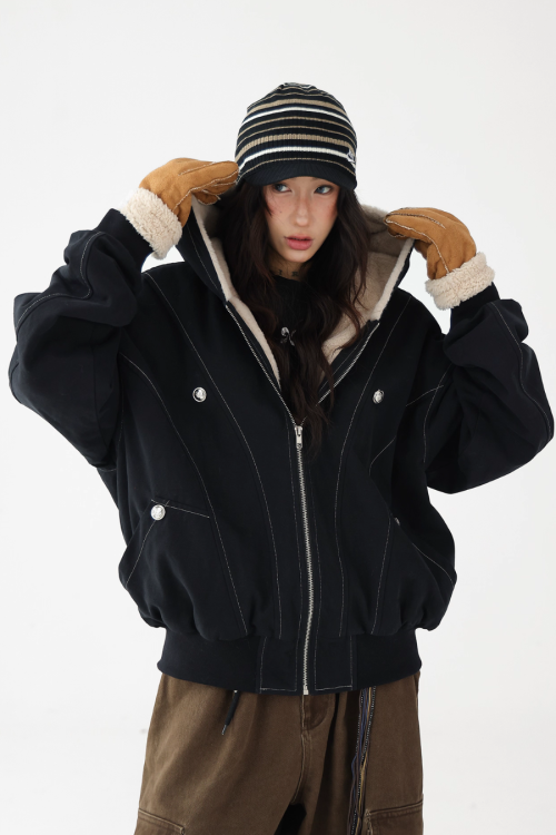 Stitch Fleece Hoodie Jacket