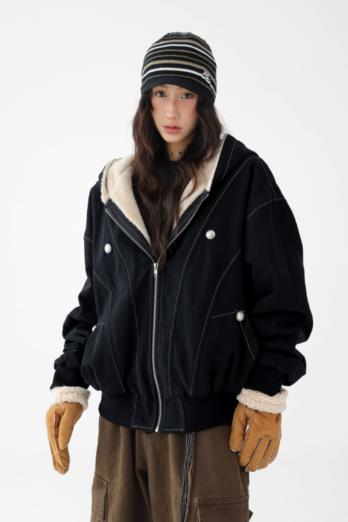 Stitch Fleece Hoodie Jacket