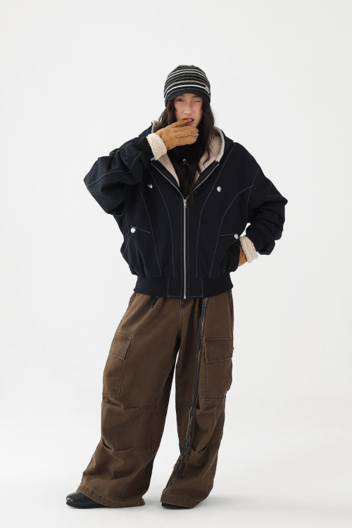 Stitch Fleece Hoodie Jacket