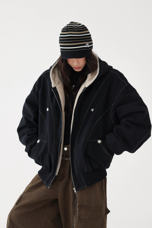 Stitch Fleece Hoodie Jacket