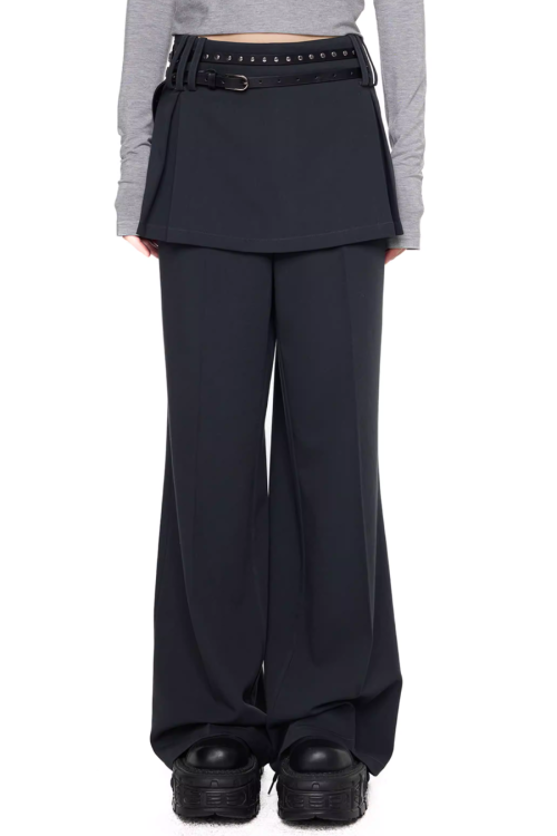 Straight-Leg Skirt-Pants