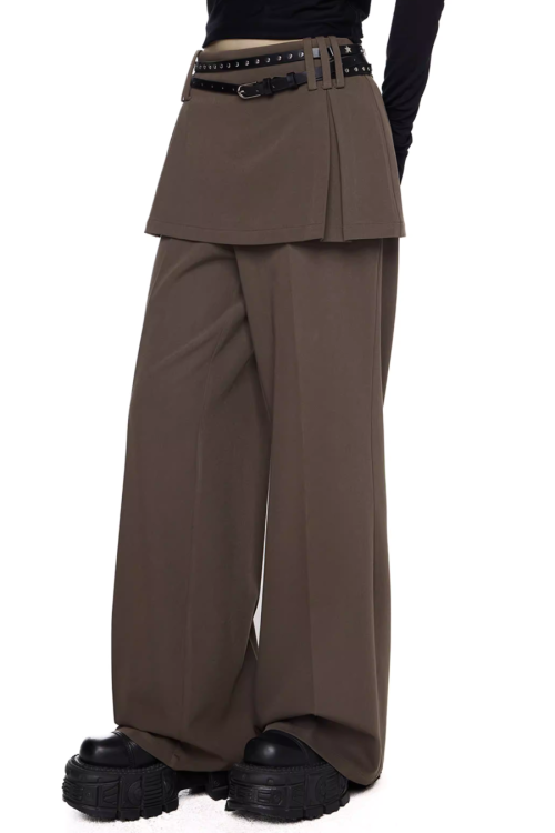 Straight-Leg Skirt-Pants