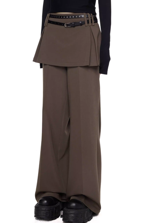 Straight-Leg Skirt-Pants