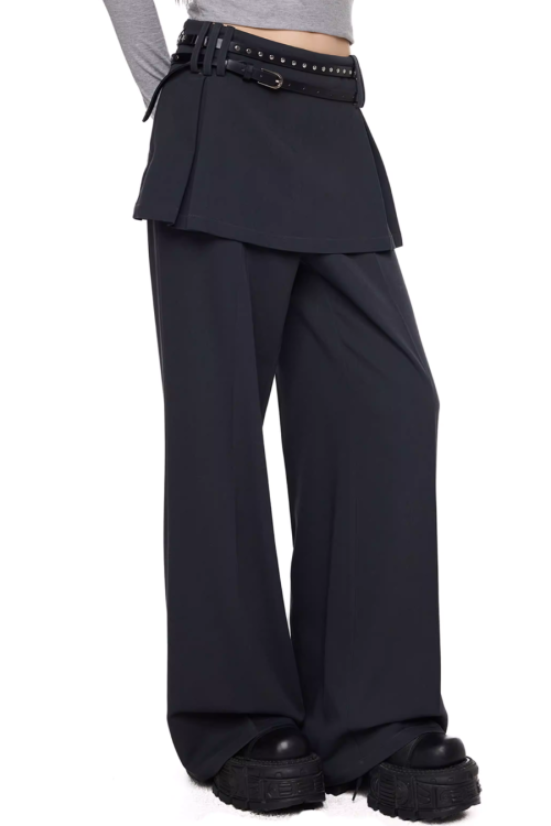 Straight-Leg Skirt-Pants