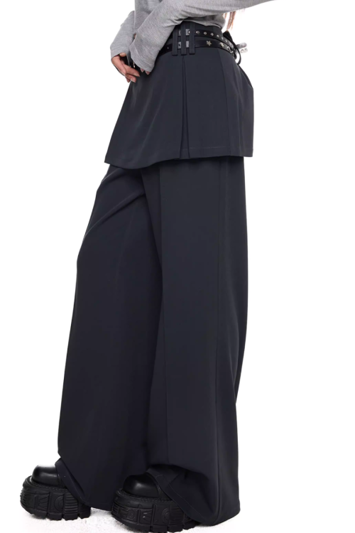 Straight-Leg Skirt-Pants