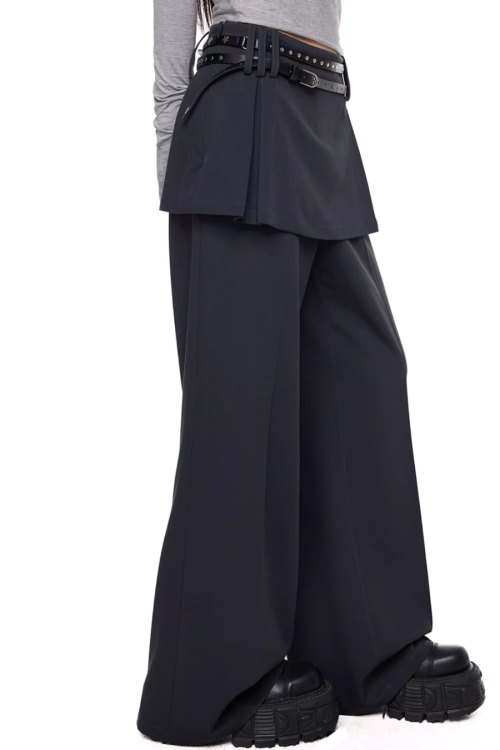 Straight-Leg Skirt-Pants