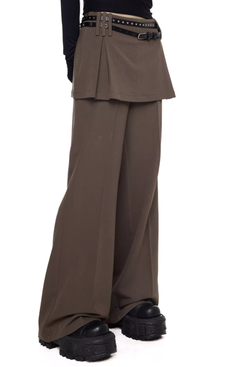 Straight-Leg Skirt-Pants