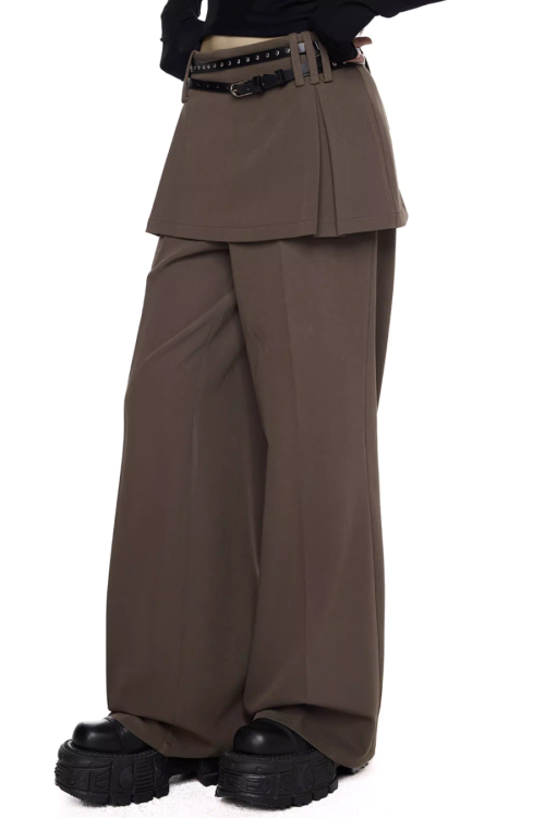 Straight-Leg Skirt-Pants