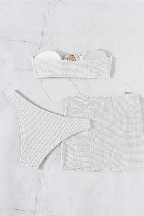 Strapless Draped Bikini Set