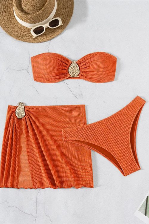 Strapless Draped Bikini Set
