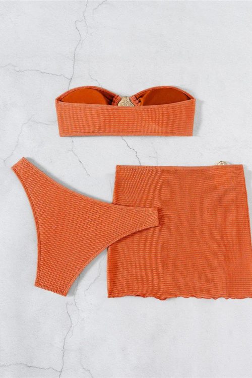 Strapless Draped Bikini Set