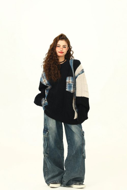 Street Patchwork Design Knit