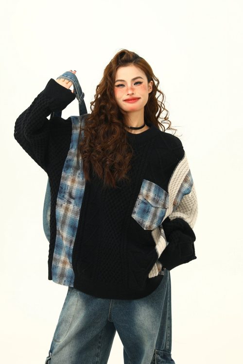 Street Patchwork Design Knit