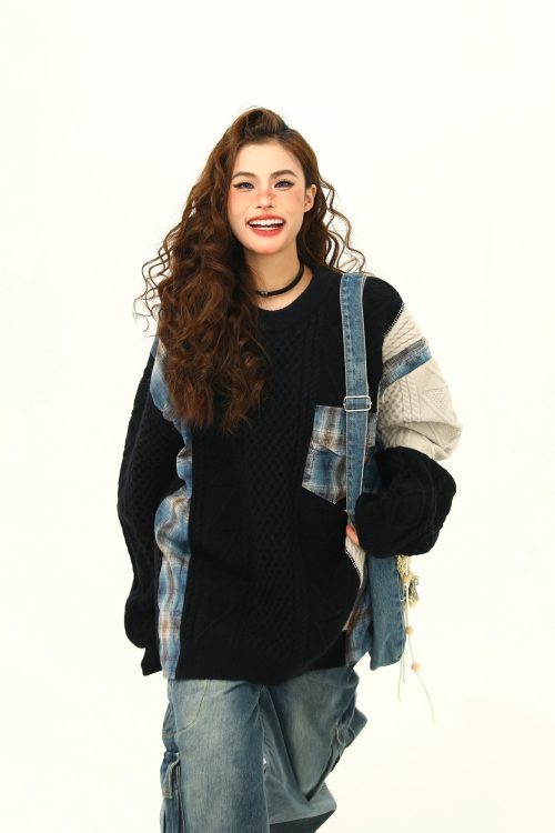 Street Patchwork Design Knit