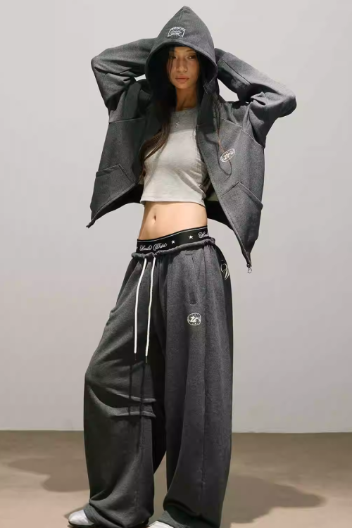Street Zip Up Hoodie / Double Waist Sweatpants