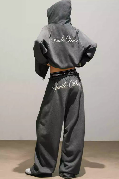 Street Zip Up Hoodie / Double Waist Sweatpants
