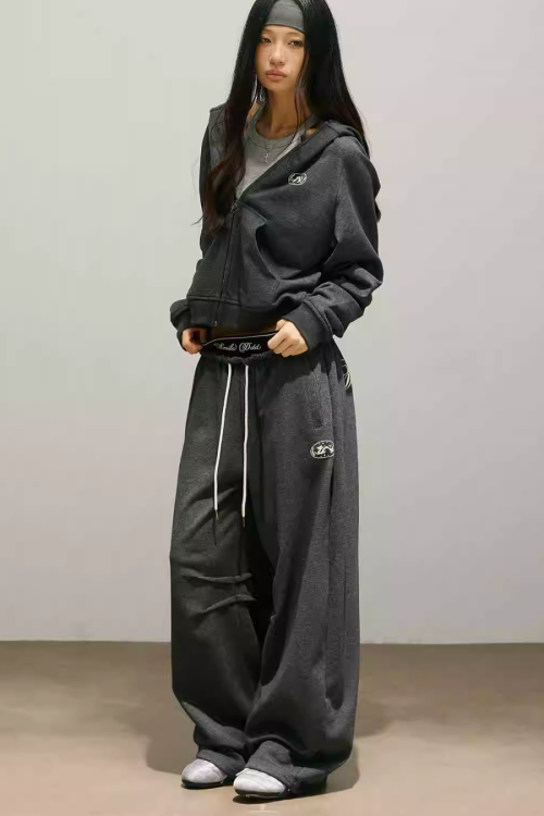 Street Zip Up Hoodie / Double Waist Sweatpants