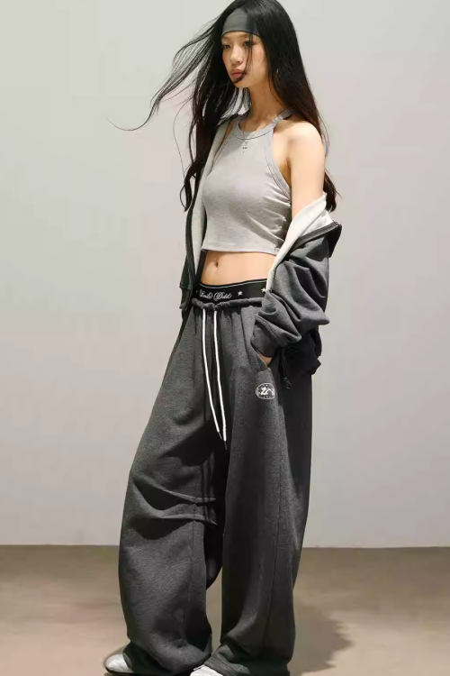 Street Zip Up Hoodie / Double Waist Sweatpants