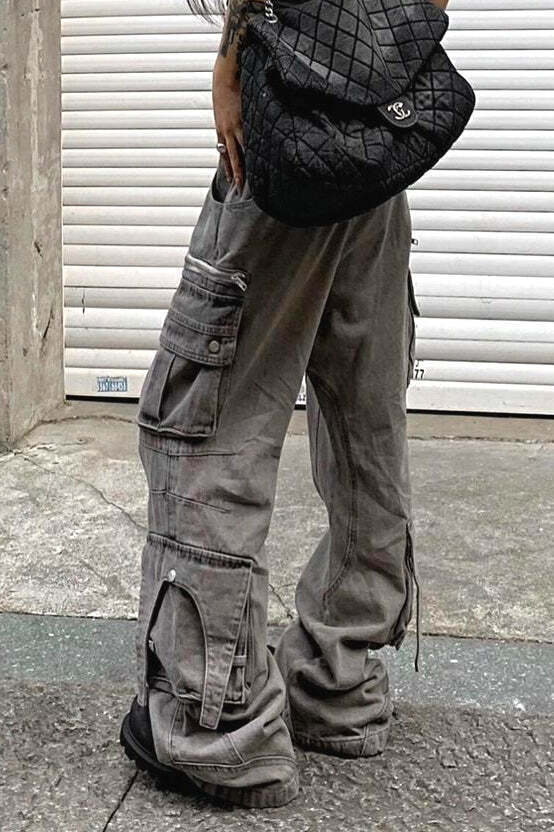 Streetwear Multi-pocket Cargo Washed Jeans Streetwear Multi-pocket Cargo Washed Jeans