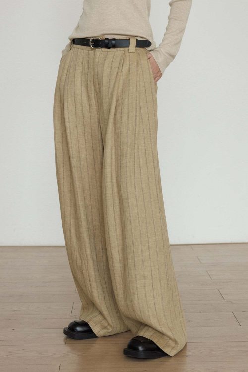 Stripe Design Blazer Jacket / Casual Wide Pants