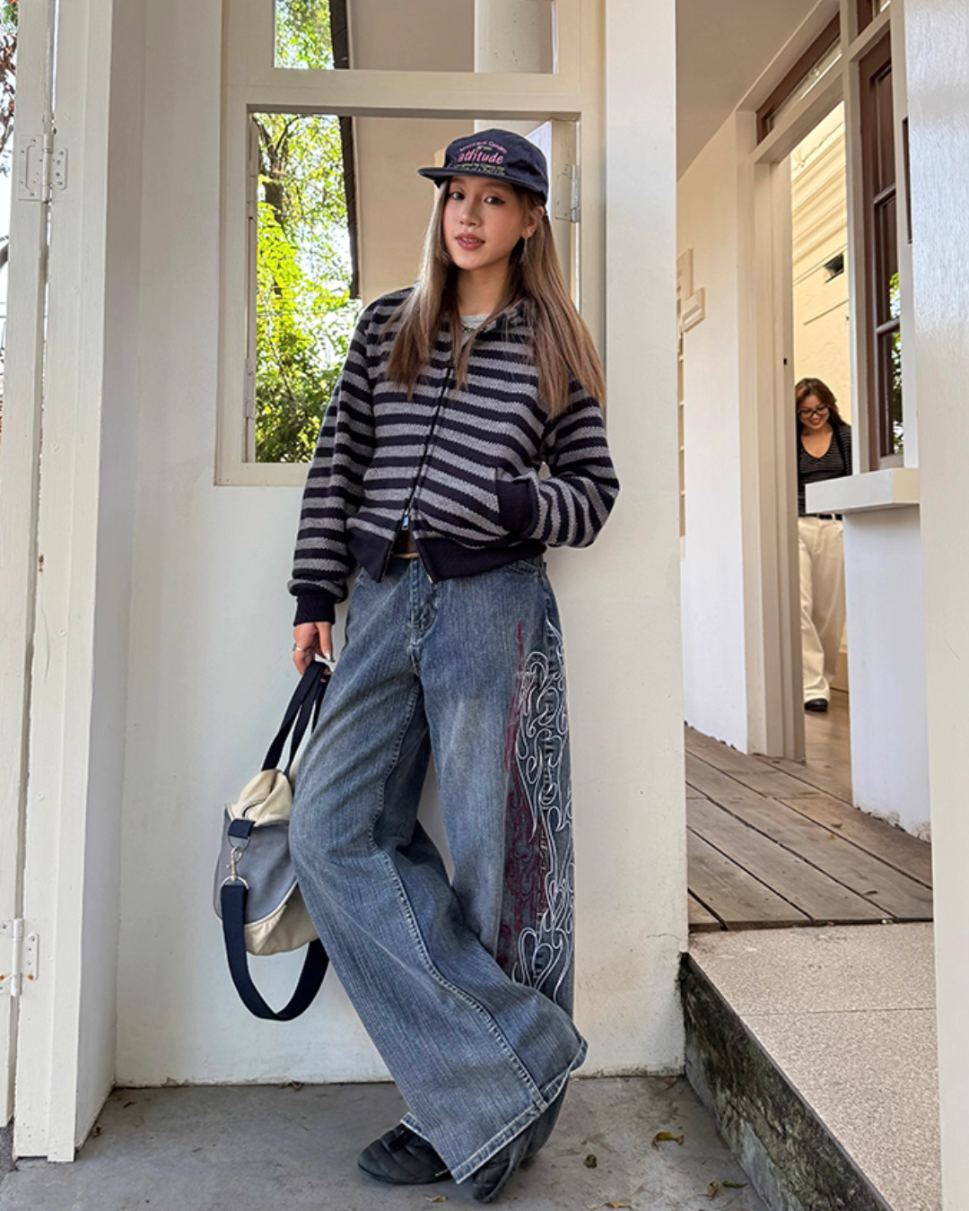 Stripe Knit Zip Hoodie Stripe Knit Zip Hoodie