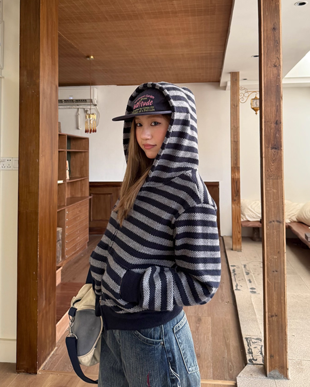 Stripe Knit Zip Hoodie Stripe Knit Zip Hoodie