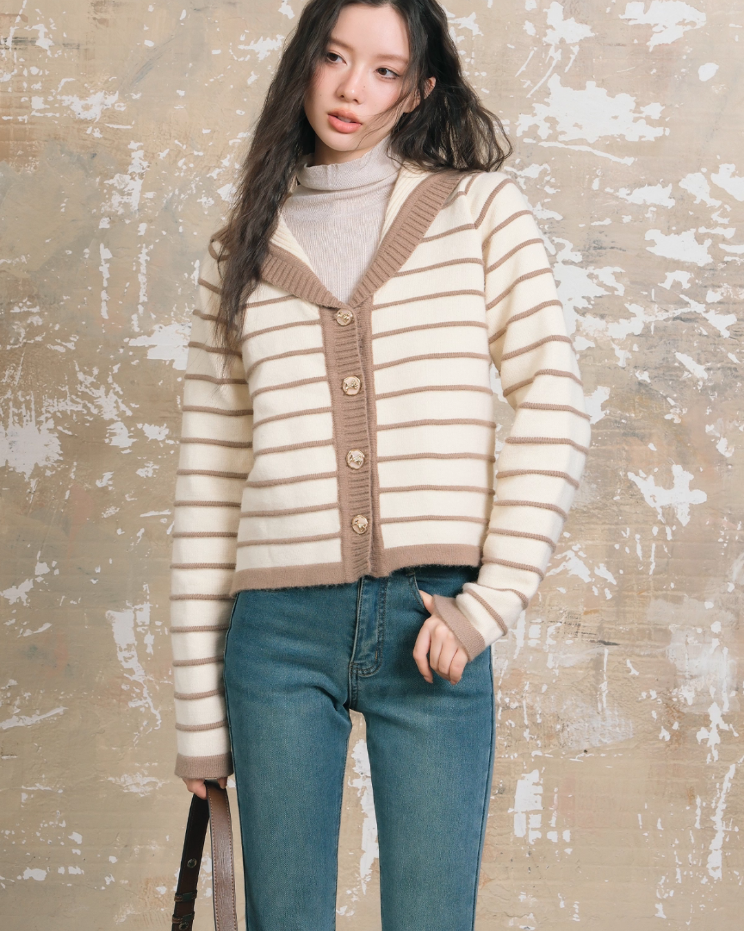 Stripe Retro Collar Knit Stripe Retro Collar Knit