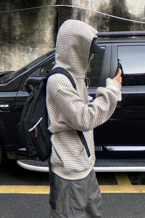 Stripe Zip Up Hoodie