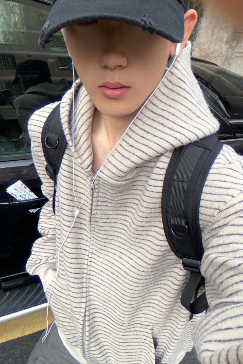 Stripe Zip Up Hoodie