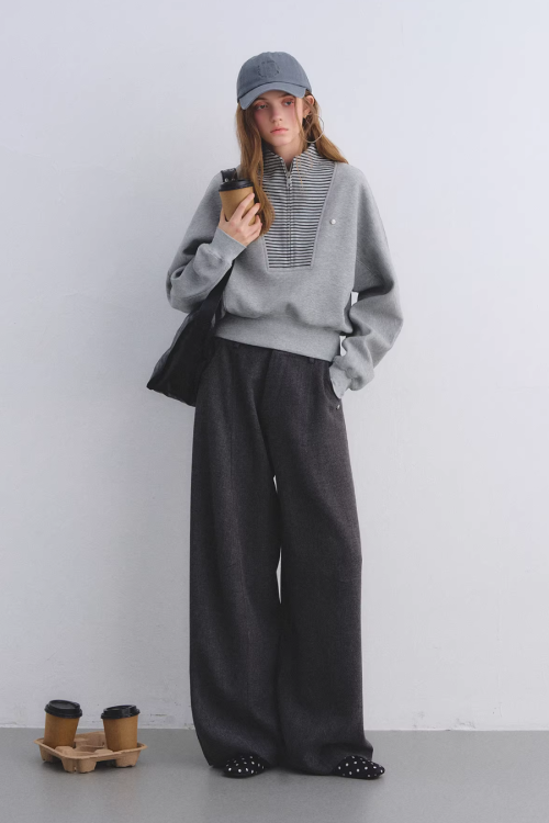 Striped Half-Zip Pullover Hoodie