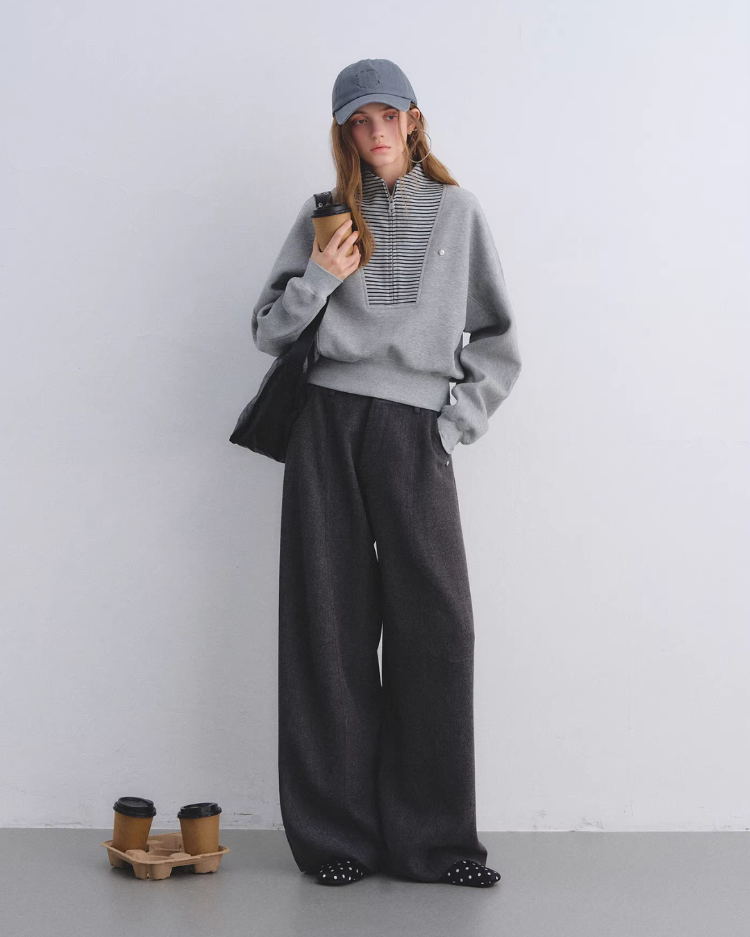 Striped Half-Zip Pullover Hoodie Striped Half-Zip Pullover Hoodie