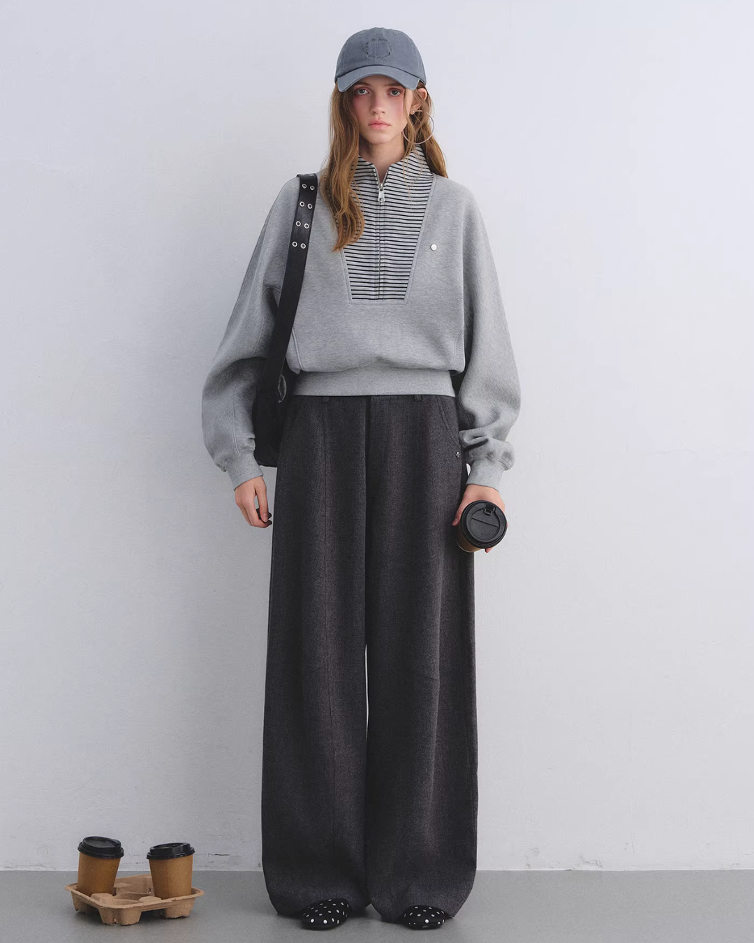 Striped Half-Zip Pullover Hoodie Striped Half-Zip Pullover Hoodie