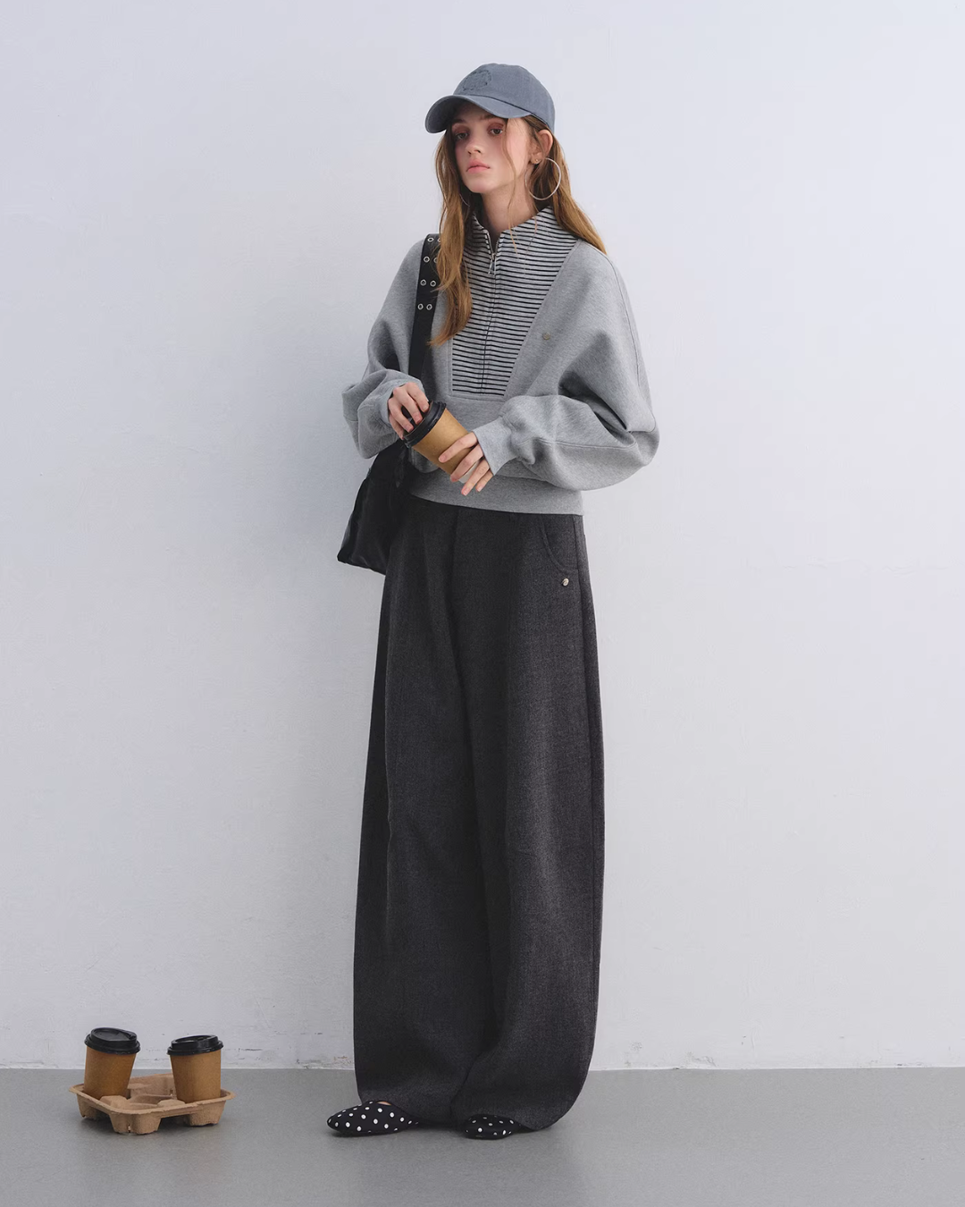 Striped Half-Zip Pullover Hoodie Striped Half-Zip Pullover Hoodie