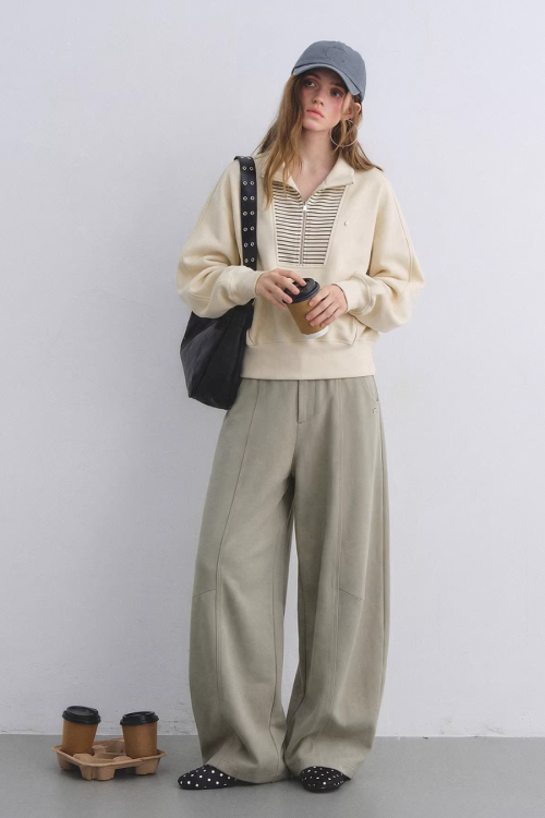 Striped Half-Zip Pullover Hoodie