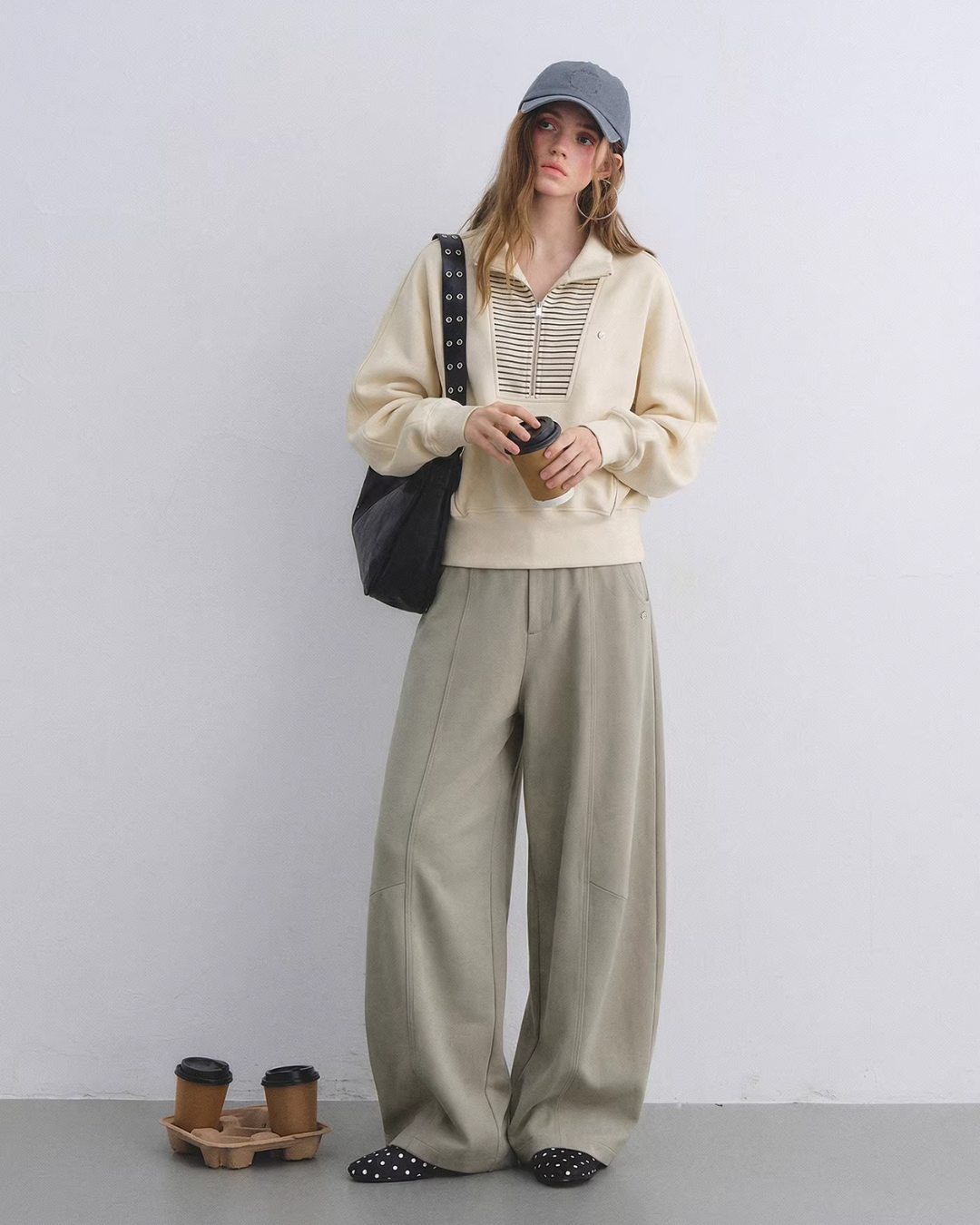 Striped Half-Zip Pullover Hoodie Striped Half-Zip Pullover Hoodie