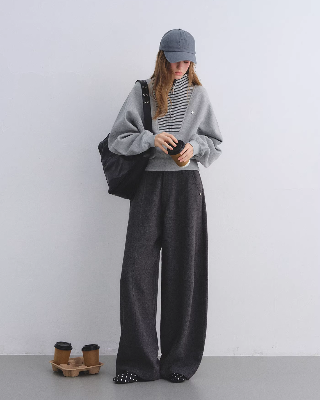 Striped Half-Zip Pullover Hoodie Striped Half-Zip Pullover Hoodie