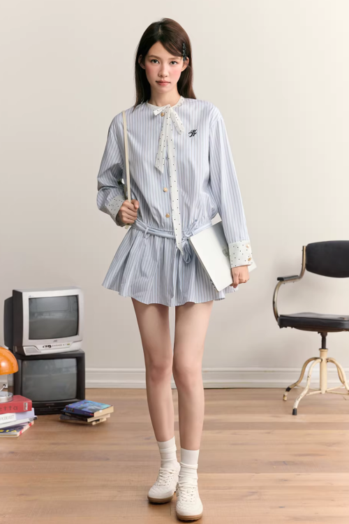 Striped Long Sleeve Dress