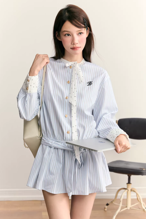 Striped Long Sleeve Dress