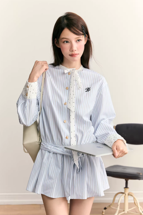 Striped Long Sleeve Dress