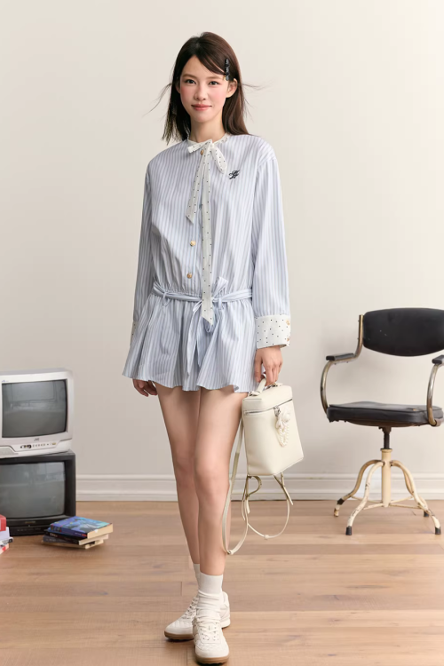 Striped Long Sleeve Dress