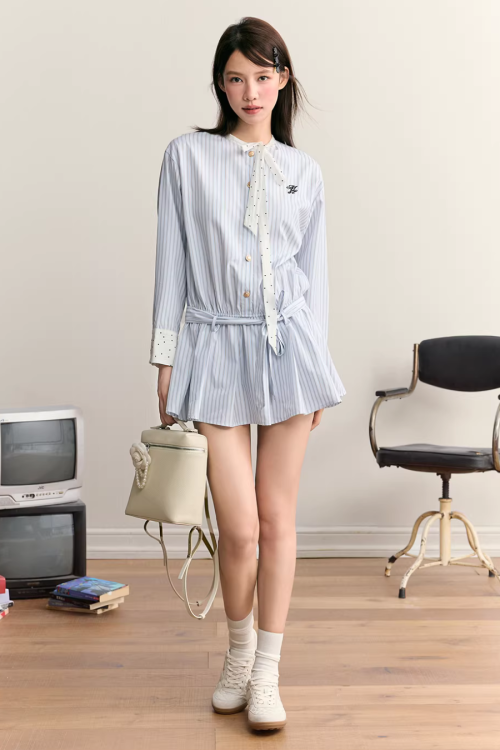 Striped Long Sleeve Dress