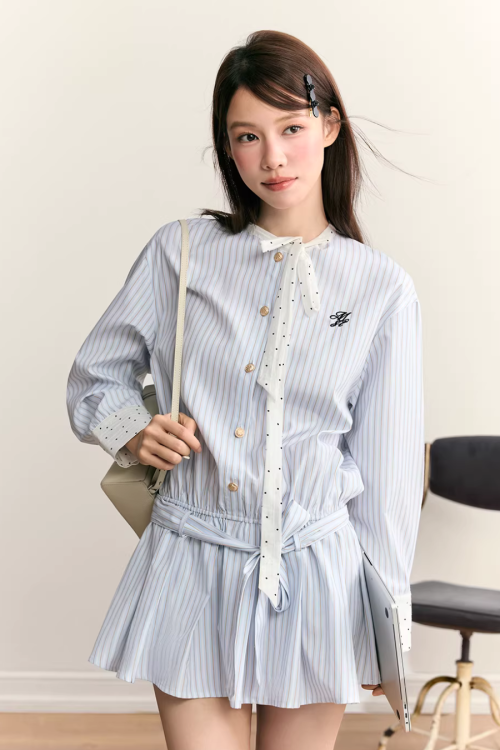 Striped Long Sleeve Dress