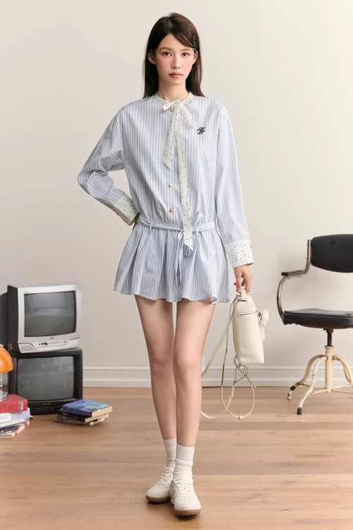 Striped Long Sleeve Dress